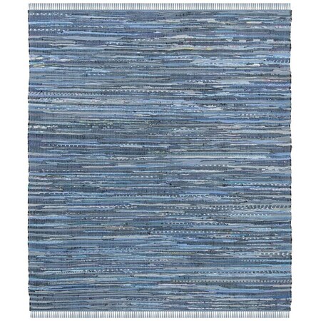Safavieh 4 x 4 ft. Rag Hand Woven Rug, Square - Blue and Multi Color RAR127B-4SQ